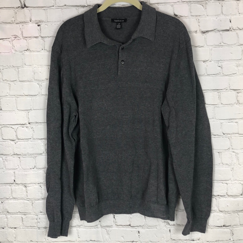 Van Heusen Long Sleeve Polo Style Shirt